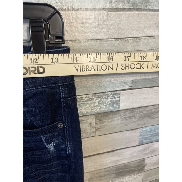 Women’s American eagle denim jeans distressed straight leg dark wash size 2 - Picture 3 of 10